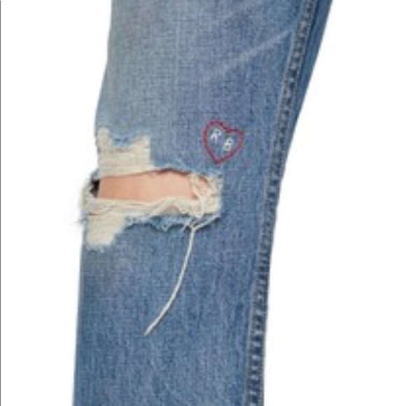 💥Flash Sale!💥R&B X Boyfriend Embroidered Jeans - Picture 3 of 8